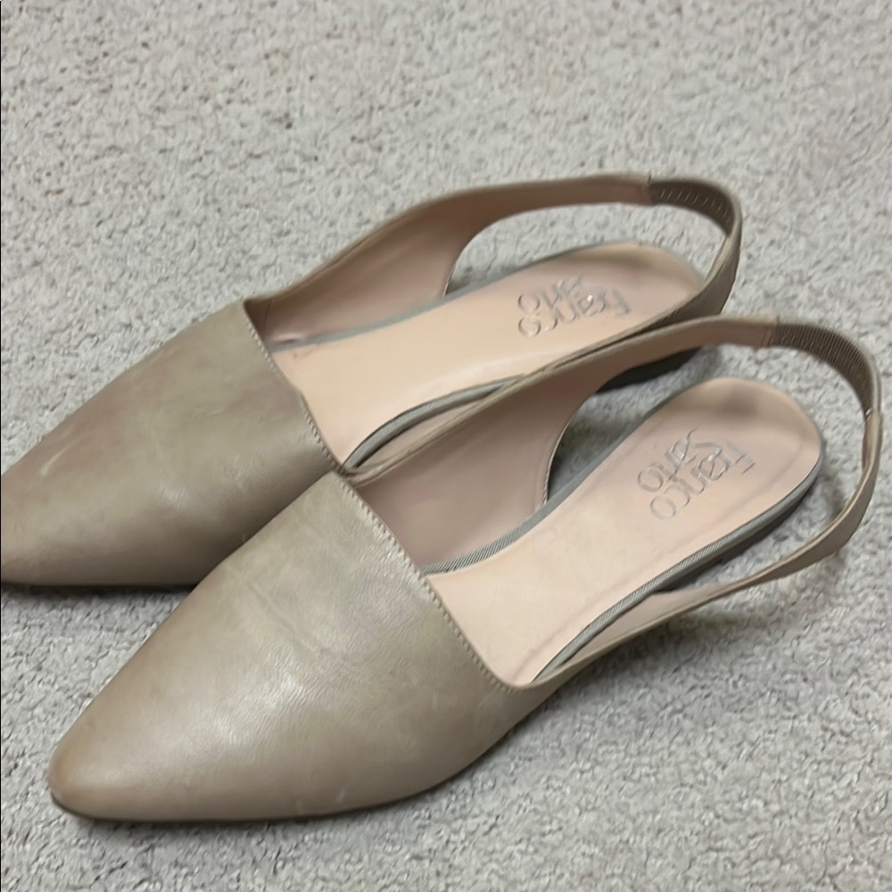 Franco Sarto Women's Beige Slingback Flats